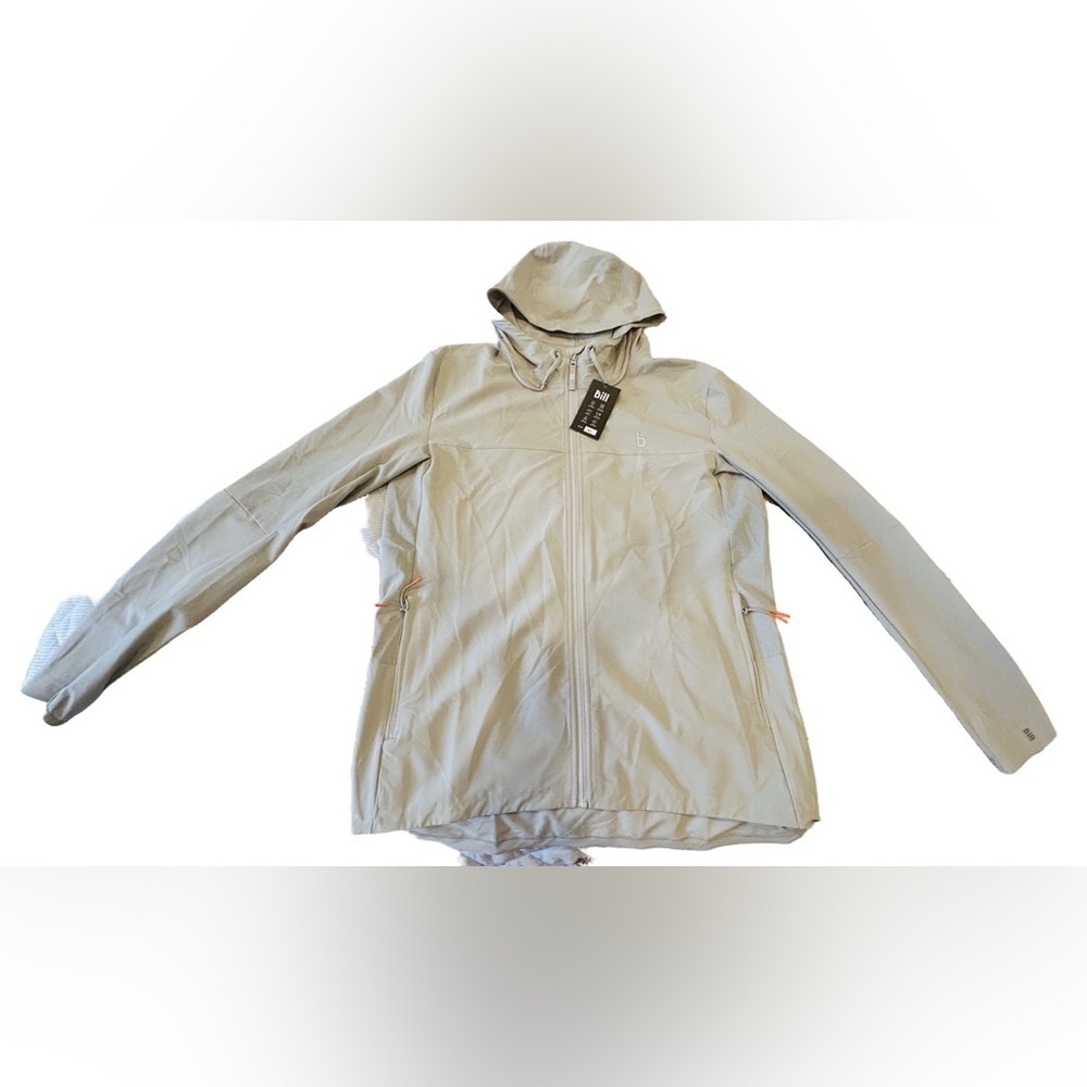 Rain coat Light Gray Hooded Athletic Jacket women XL gorpcore